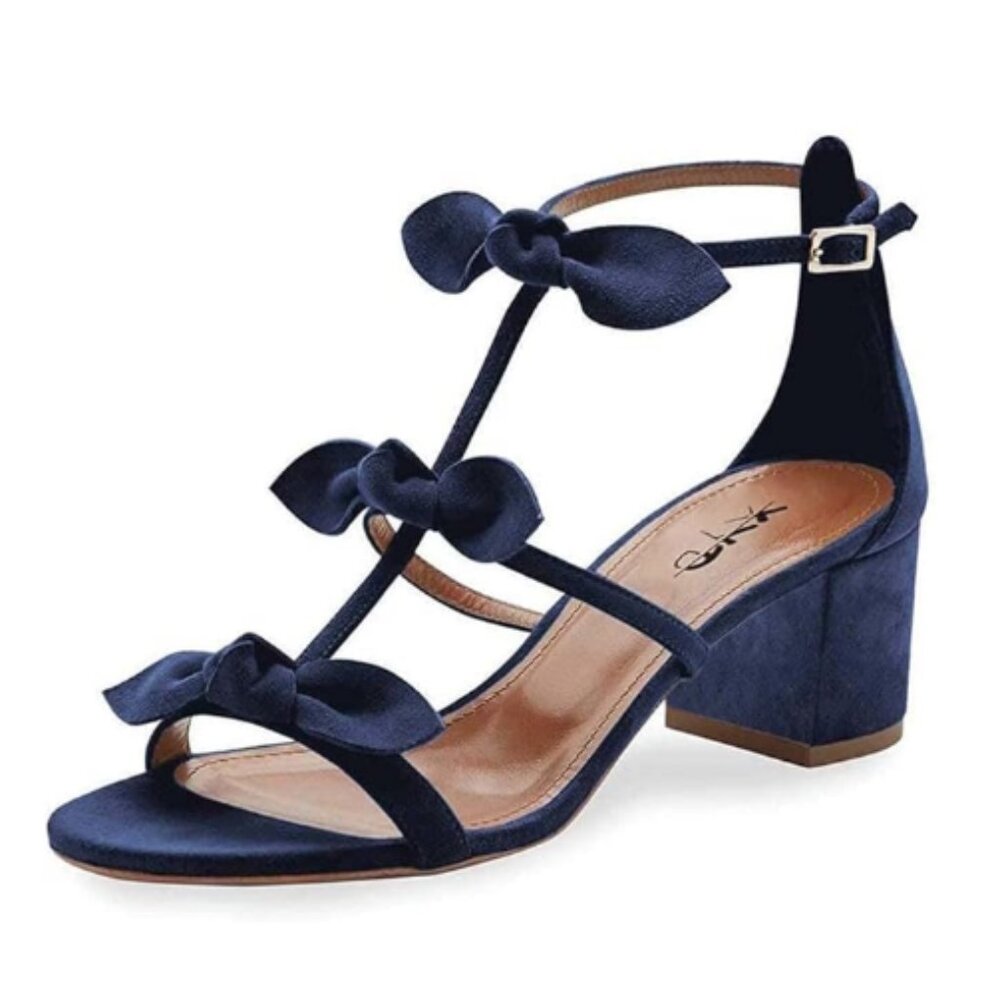 XYD Women Girls Gladiator Block Chunky Heels Open Toe Sandals Crossover Strap Bo